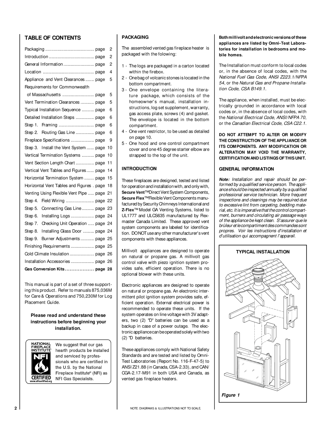 Lennox Hearth MP54-VDLPM, MN04-VDLPM, MN03-VDLPM, MP03-VDLPM, MP04-VDLPM, EN03-VDLPM, MN54-VDLPM, EN04-VDLPM Table of Contents 