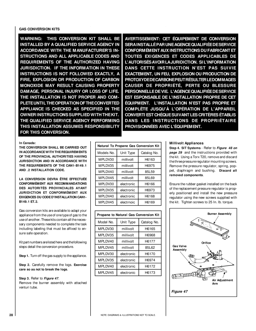 Lennox Hearth MP04-VDLPM, MN04-VDLPM, MN03-VDLPM, MP54-VDLPM GAS Conversion Kits, Millivolt Appliances, 2 Installation Code 