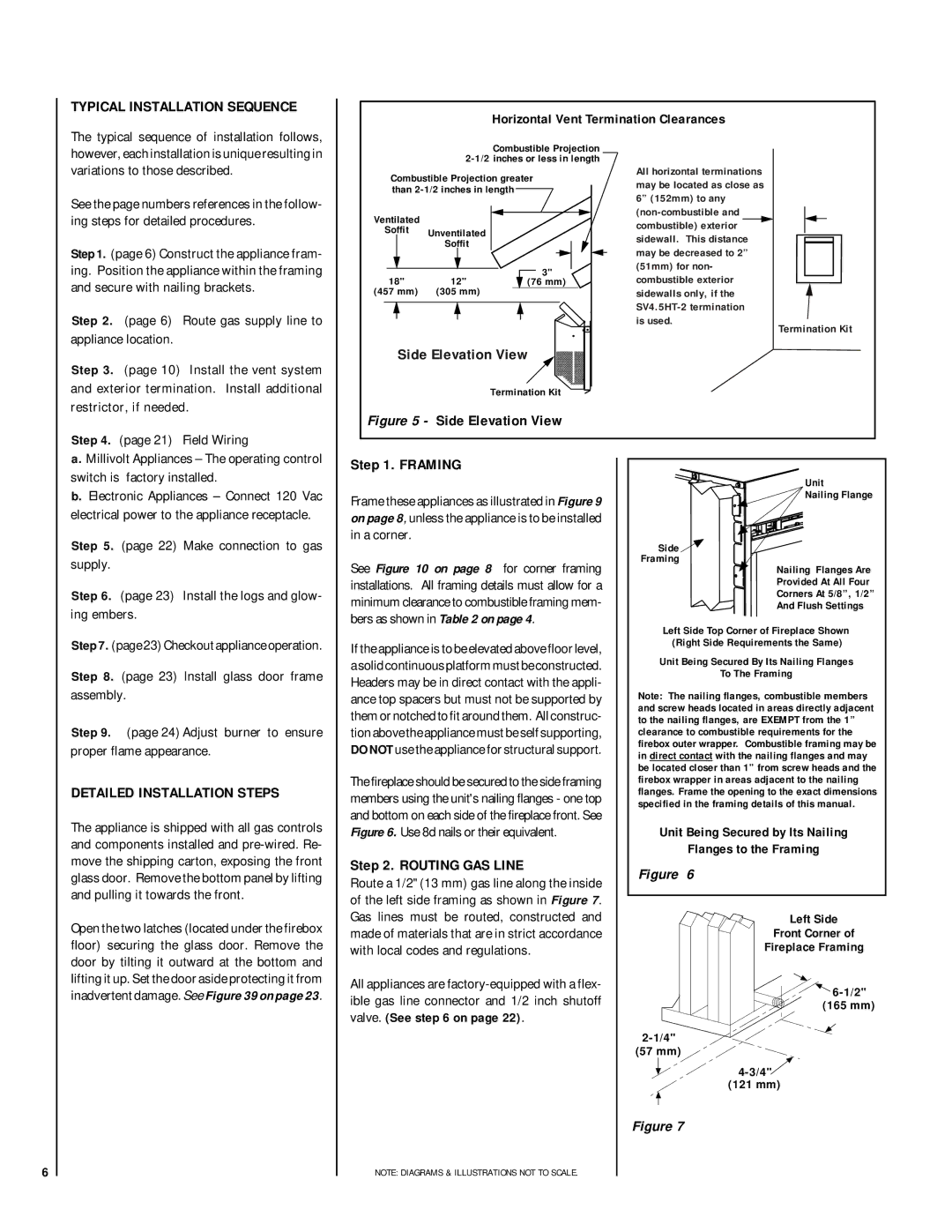 Lennox Hearth MN54-VDLPM, MN04-VDLPM Typical Installation Sequence, Detailed Installation Steps, Routing GAS Line 