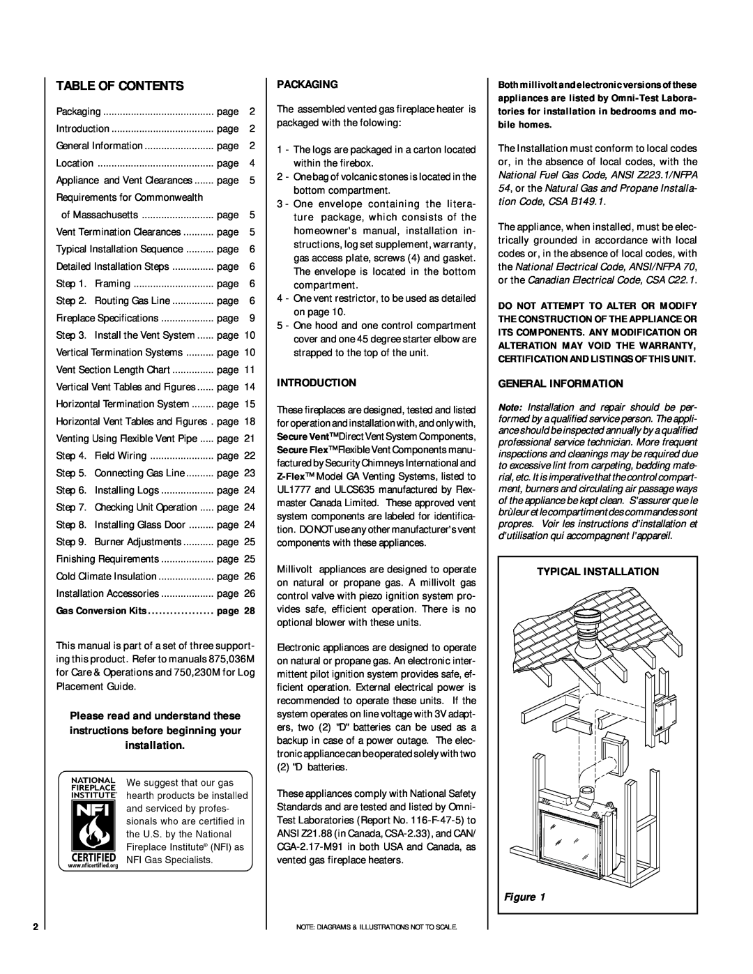 Lennox Hearth MP54-VDLPM, MN04-VDLPM, MN03-VDLPM Packaging, Introduction, General Information, Gas Conversion Kits 