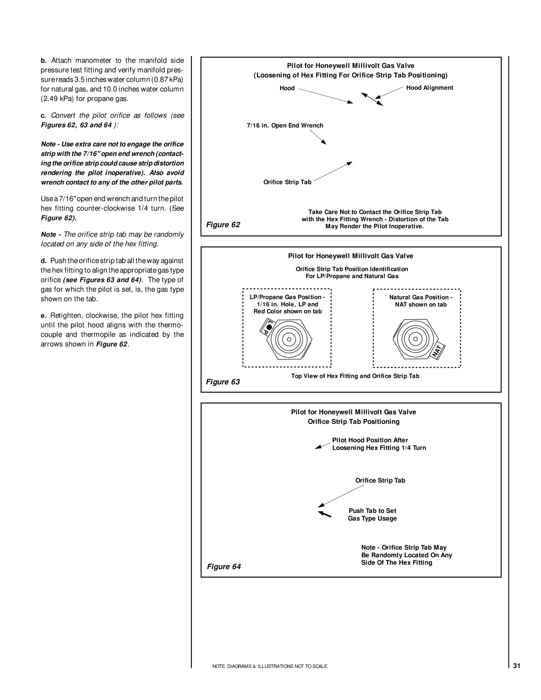 Lennox Hearth MPD-33 Series Pilot for Honeywell Millivolt Gas Valve, Shown on the tab, Arrows shown in Figure 