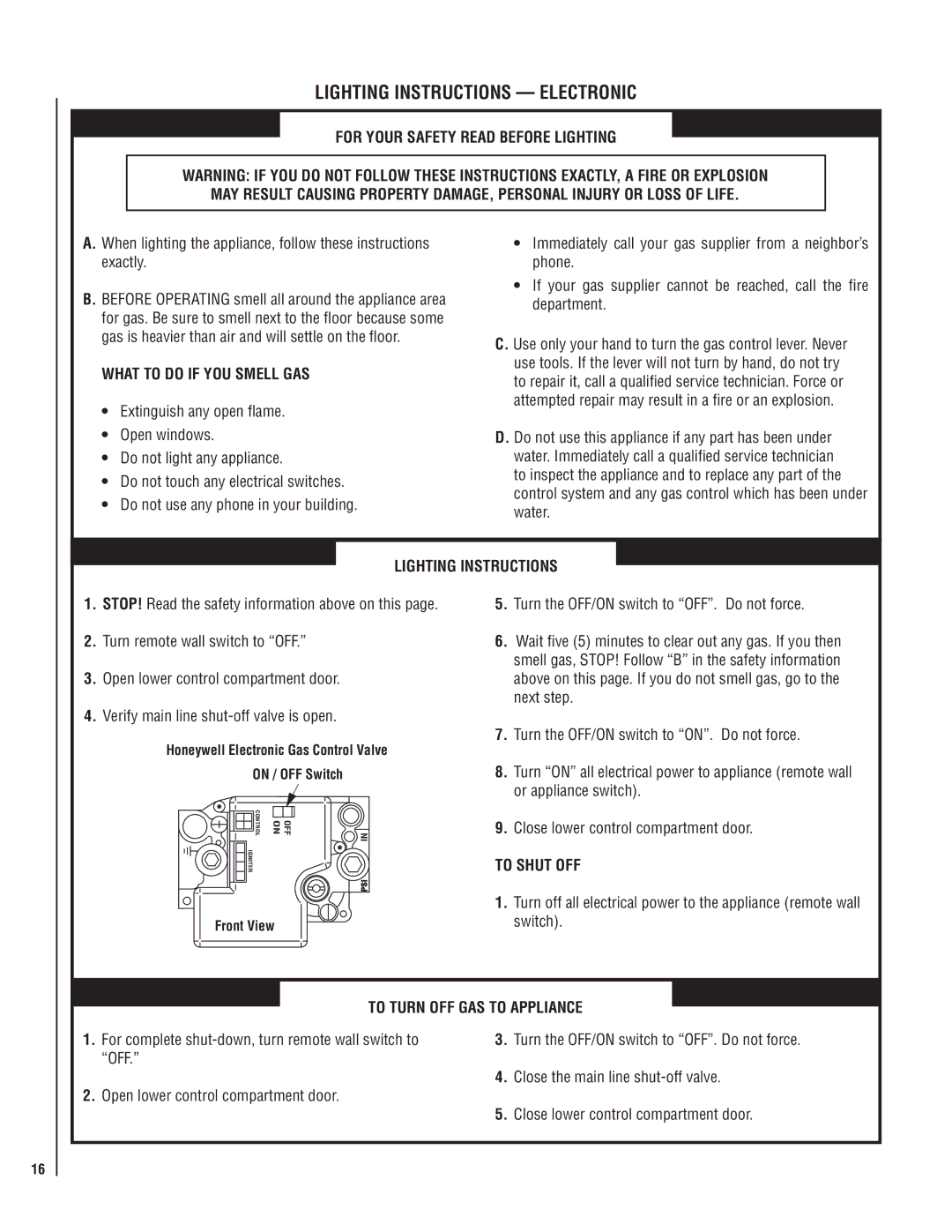 Lennox Hearth MPD35ST-PM What to do if YOU Smell GAS, Lighting Instructions, Close lower control compartment door, Switch 