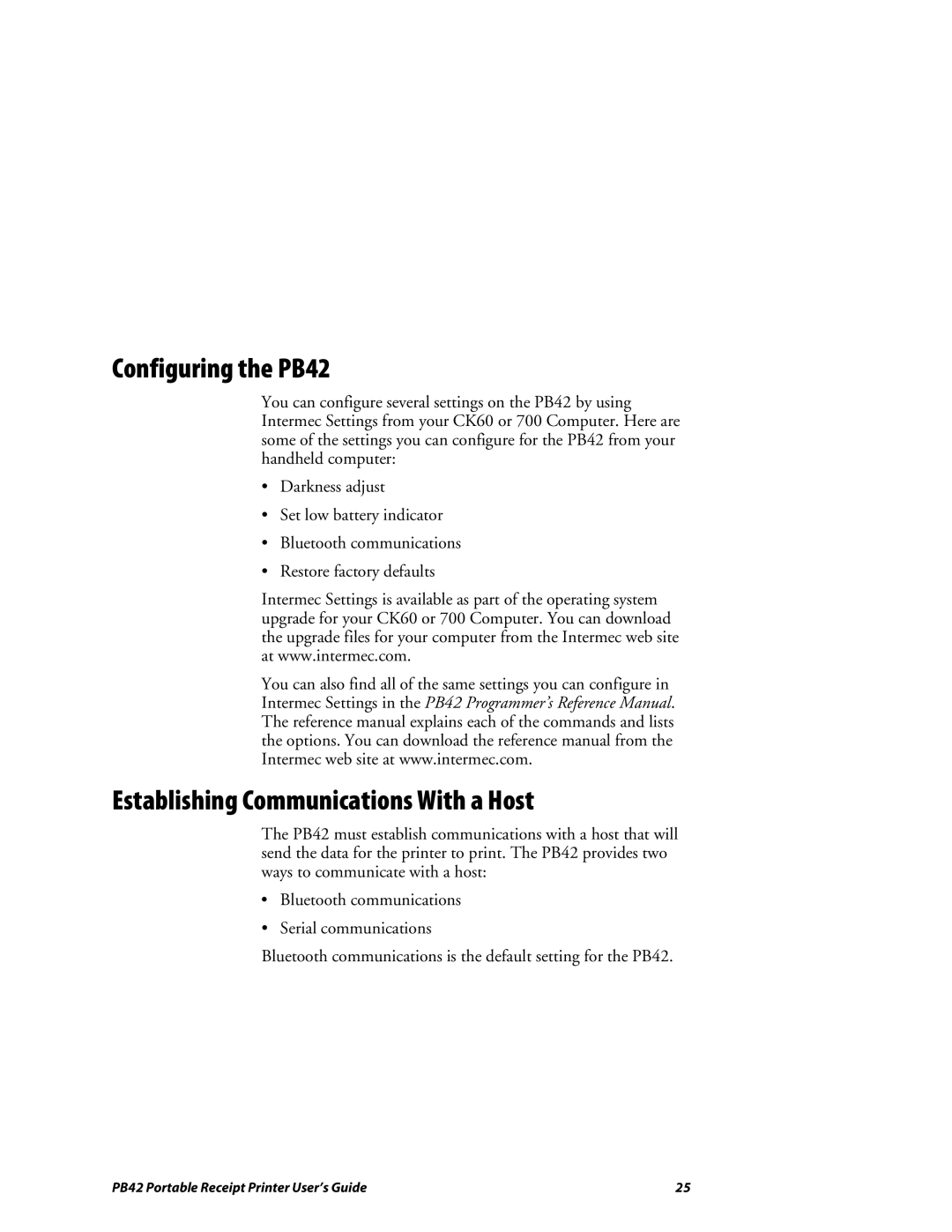 Lennox Hearth manual Configuring the PB42, Establishing Communications With a Host 