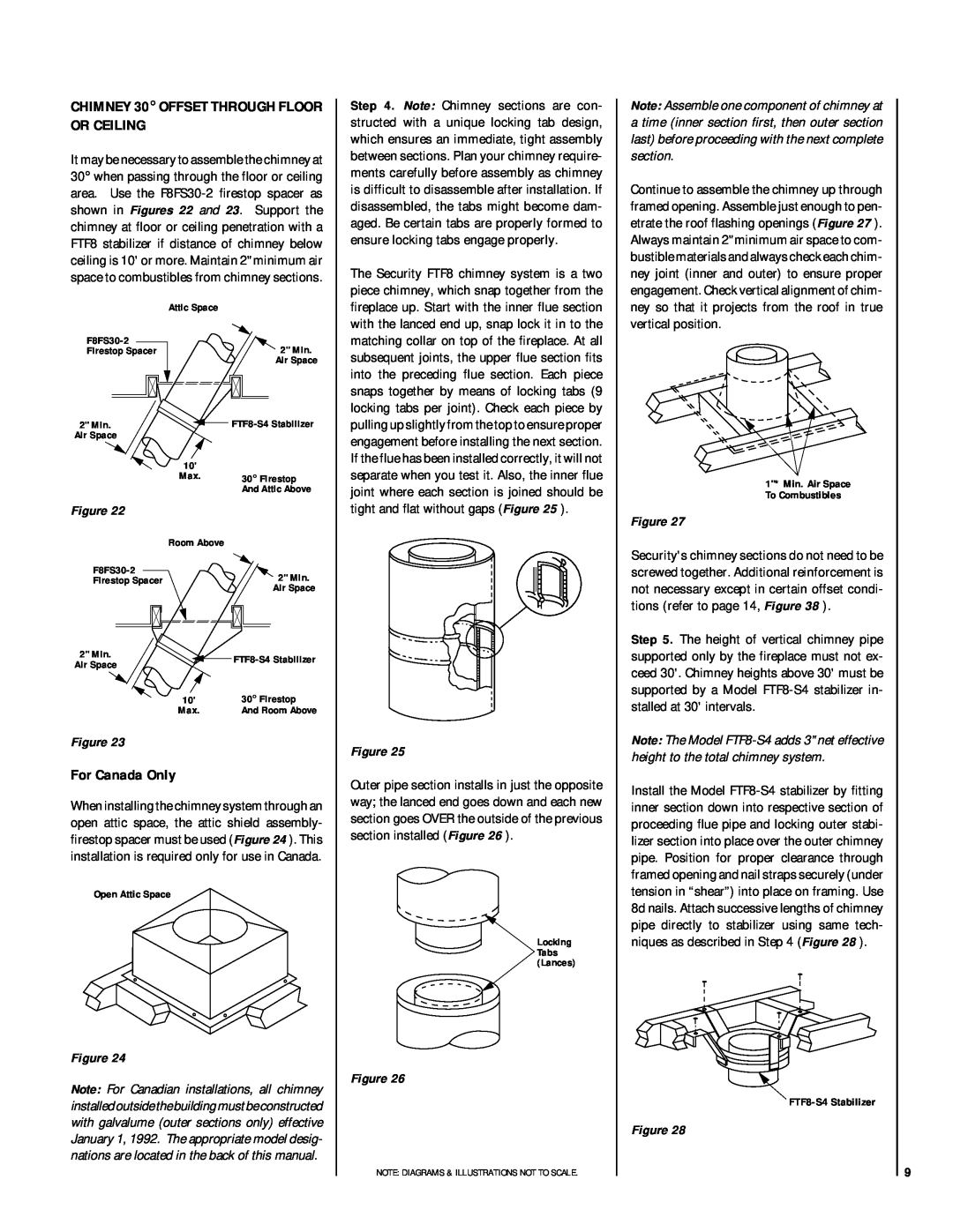 Lennox Hearth RDI-42-H, HCI-42-H installation instructions Or Ceiling, For Canada Only 