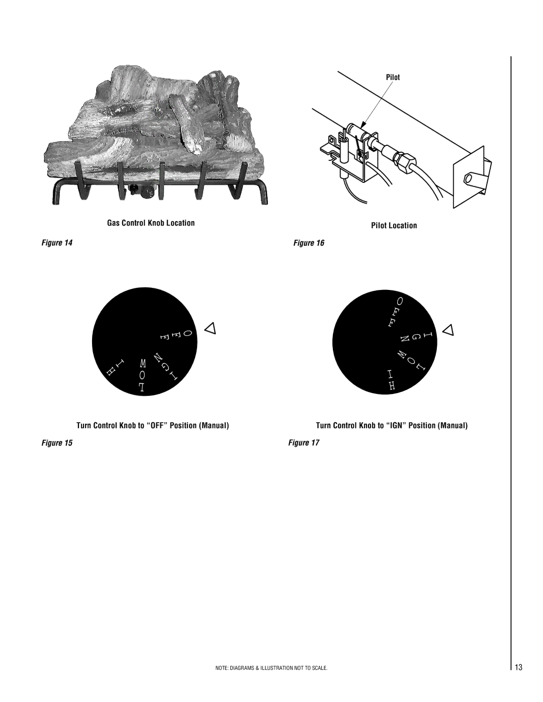 Lennox Hearth SHGL-24VP-R, SHGL-18MN-R, SHGL-24MP-R, SHGL-18MP-R, SHGL-18VN-R Turn Control Knob to IGN Position Manual 