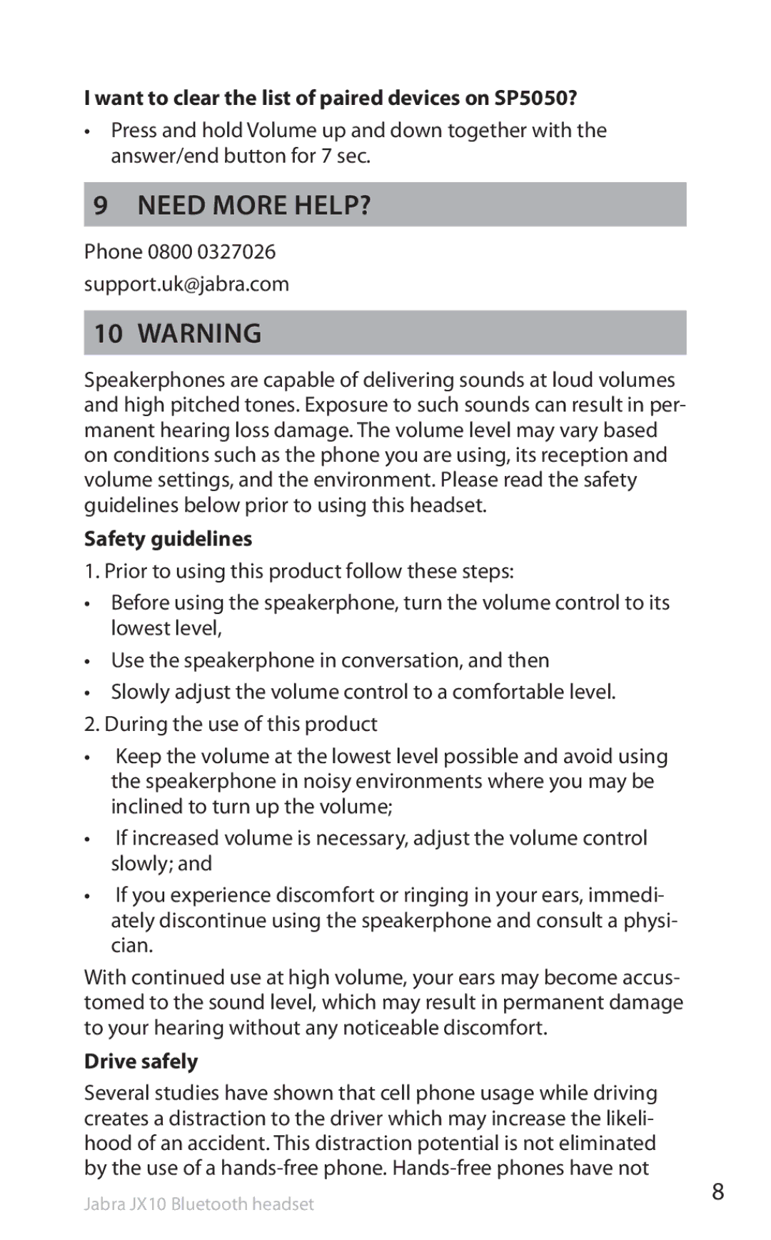 Lennox Hearth Need more help?, Want to clear the list of paired devices on SP5050?, Safety guidelines, Drive safely 