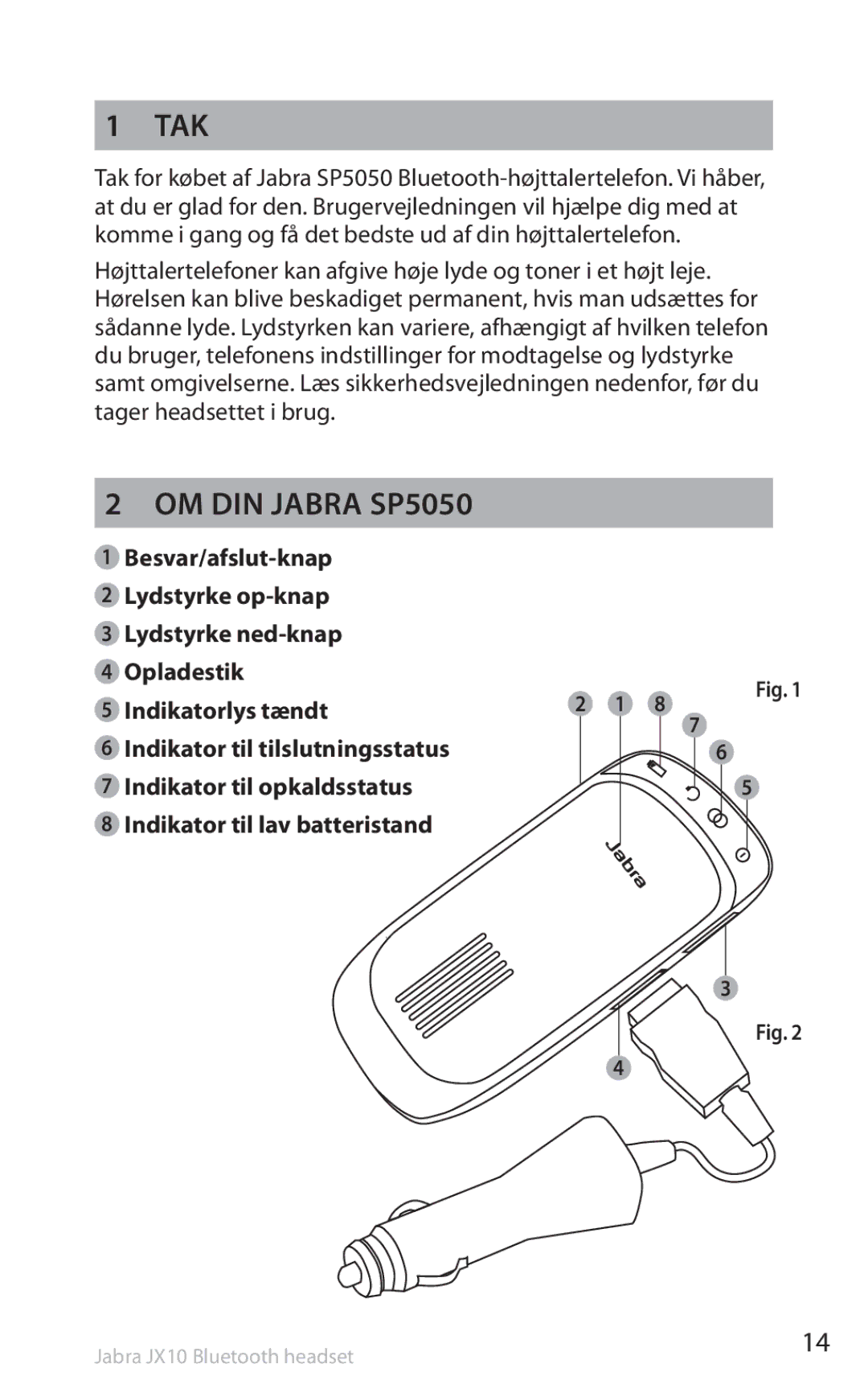 Lennox Hearth manual Tak, Om din Jabra SP5050 