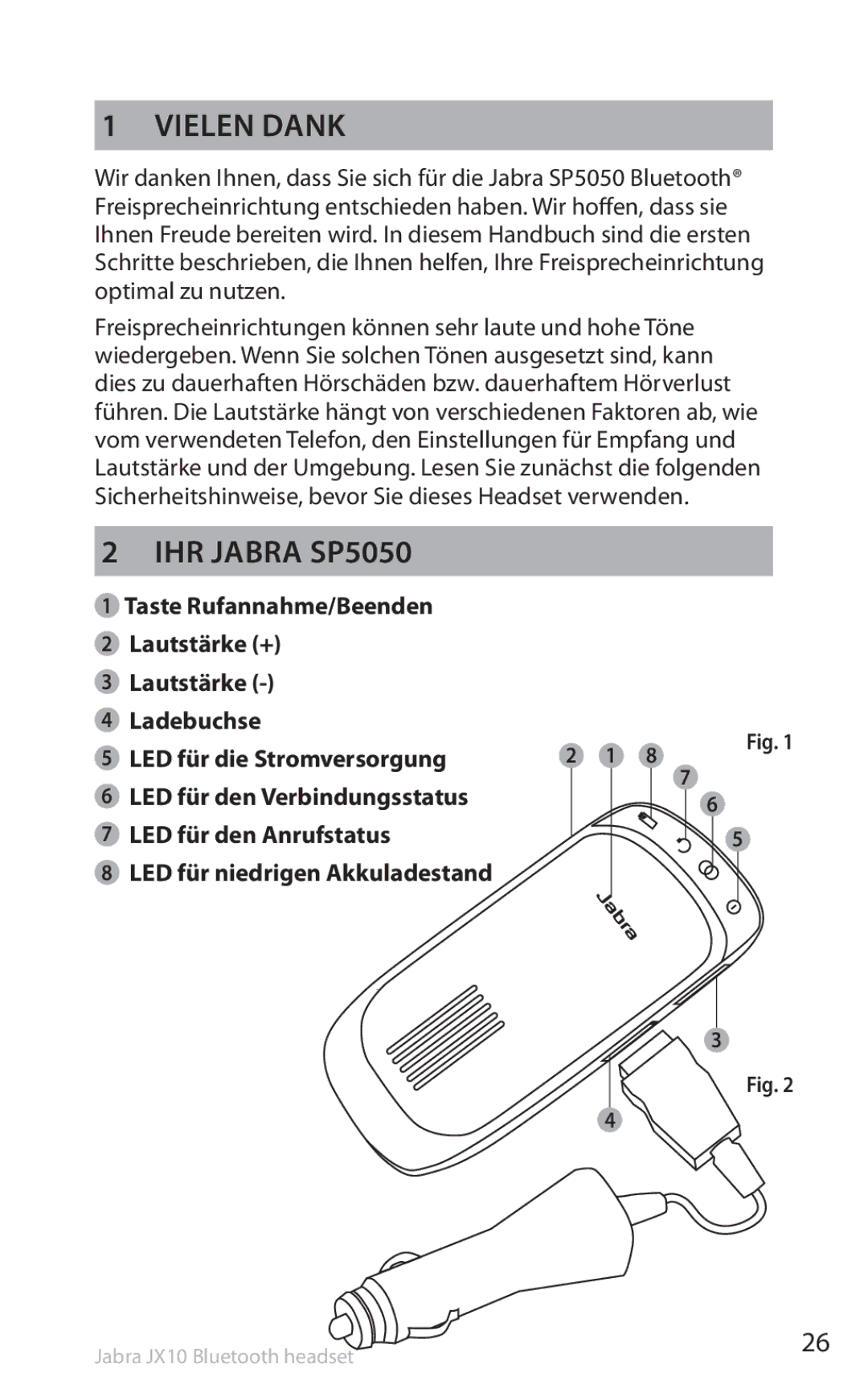 Lennox Hearth manual Vielen Dank, Ihr Jabra SP5050 