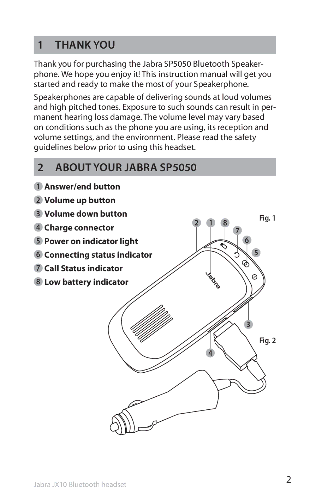 Lennox Hearth manual Thank you, About your Jabra SP5050 