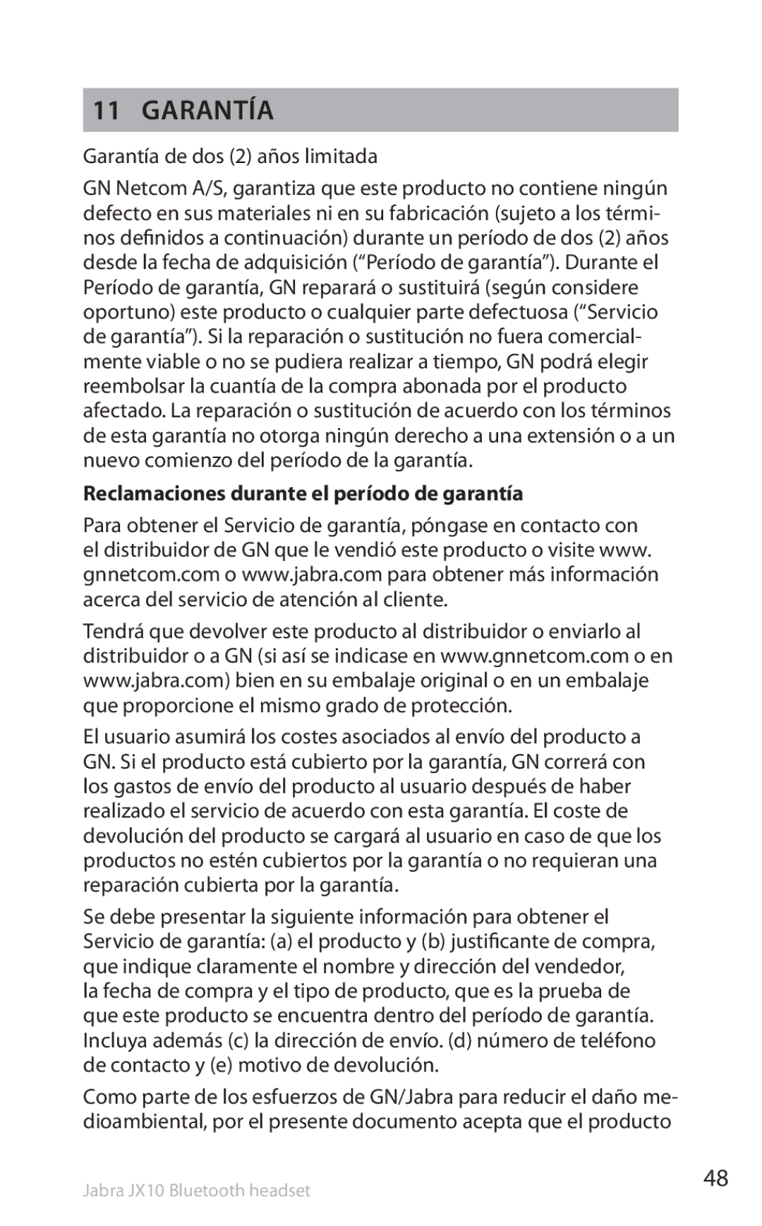 Lennox Hearth SP5050 manual Garantía de dos 2 años limitada, Reclamaciones durante el período de garantía 