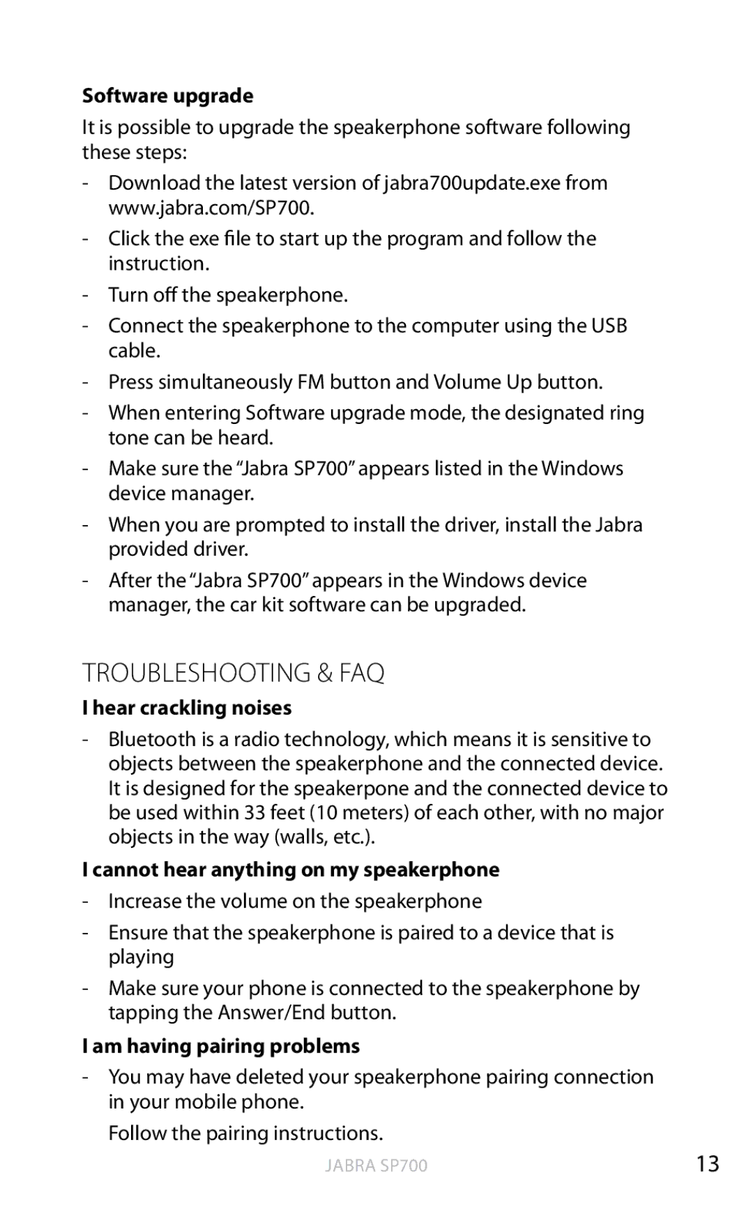 Lennox Hearth SP700 user manual Troubleshooting & FAQ, Software upgrade, Hear crackling noises, Am having pairing problems 