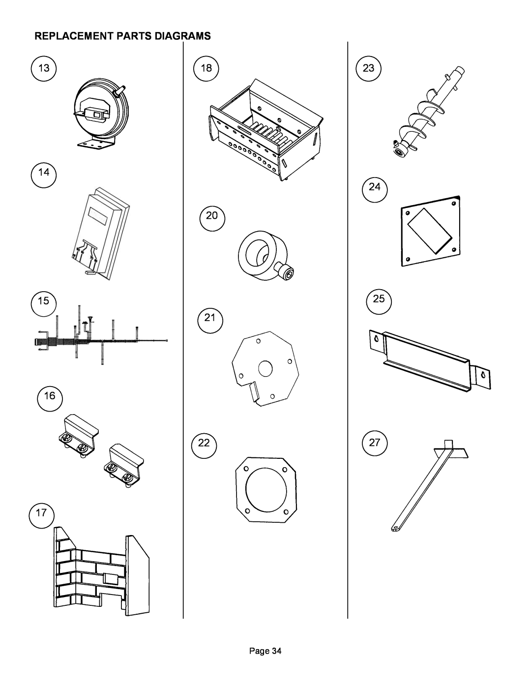 Lennox Hearth T300P operation manual 14 20 15, Replacement Parts Diagrams, Page 