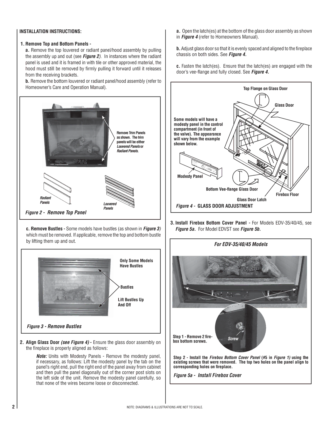 Lennox Hearth TAPD40SP, TAPD45SP, TAPD35SP For EDV-35/40/45 Models, Installation Instructions, Remove Top and Bottom Panels 