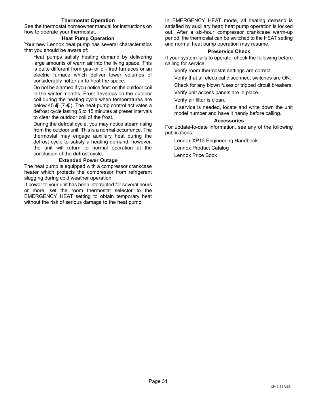 Lennox International Inc LENNOX Elite Series XP13 Units HEAT PUMPS, 06/11 50672801 installation instructions XP13 Series 