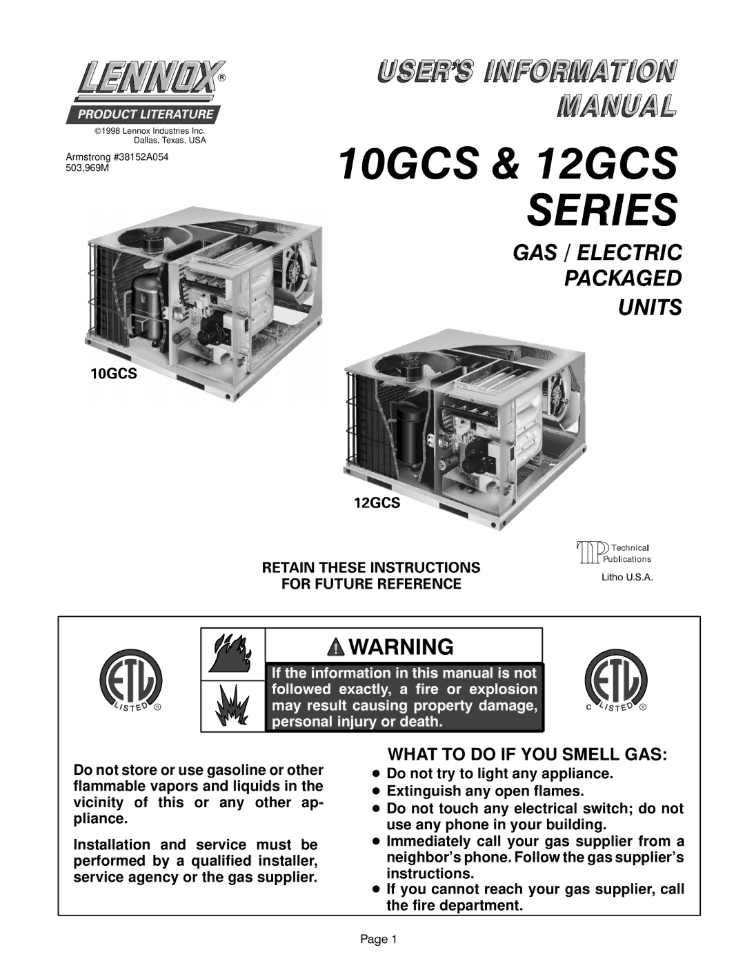 Lennox International Inc 12GCS, 10GCS manual 65,6 