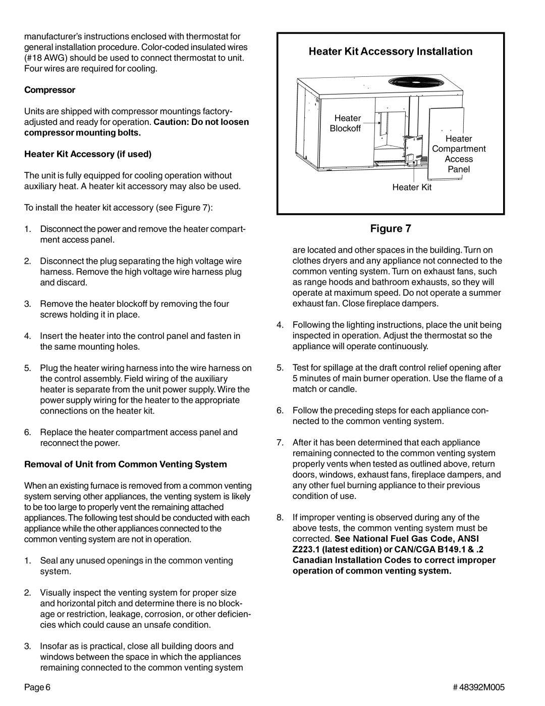 Lennox International Inc (2/4)SA13 warranty Heater Kit Accessory Installation, Compressor 