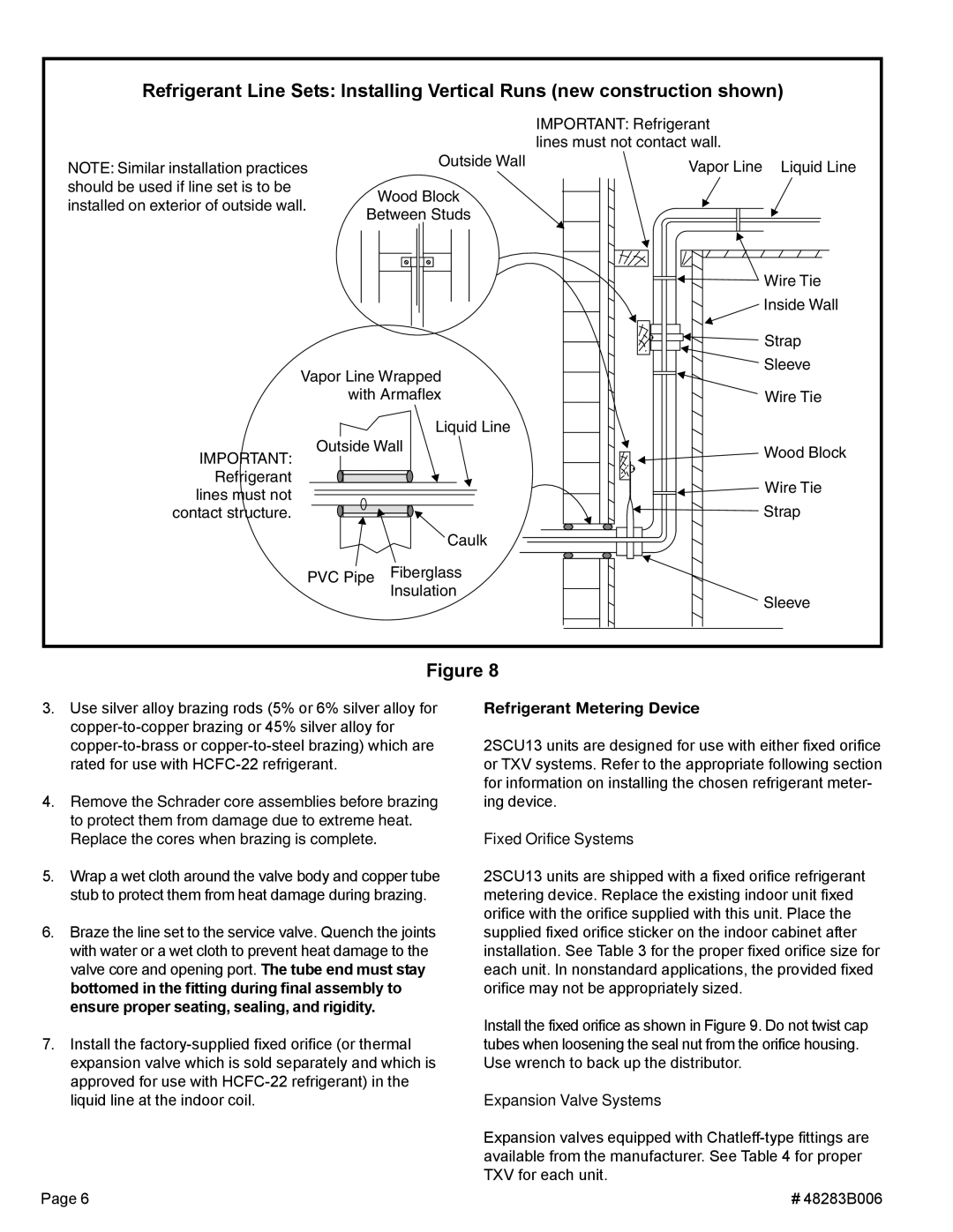 Lennox International Inc 2SCU13 warranty Refrigerant Metering Device, Fixed Orifice Systems, Expansion Valve Systems 