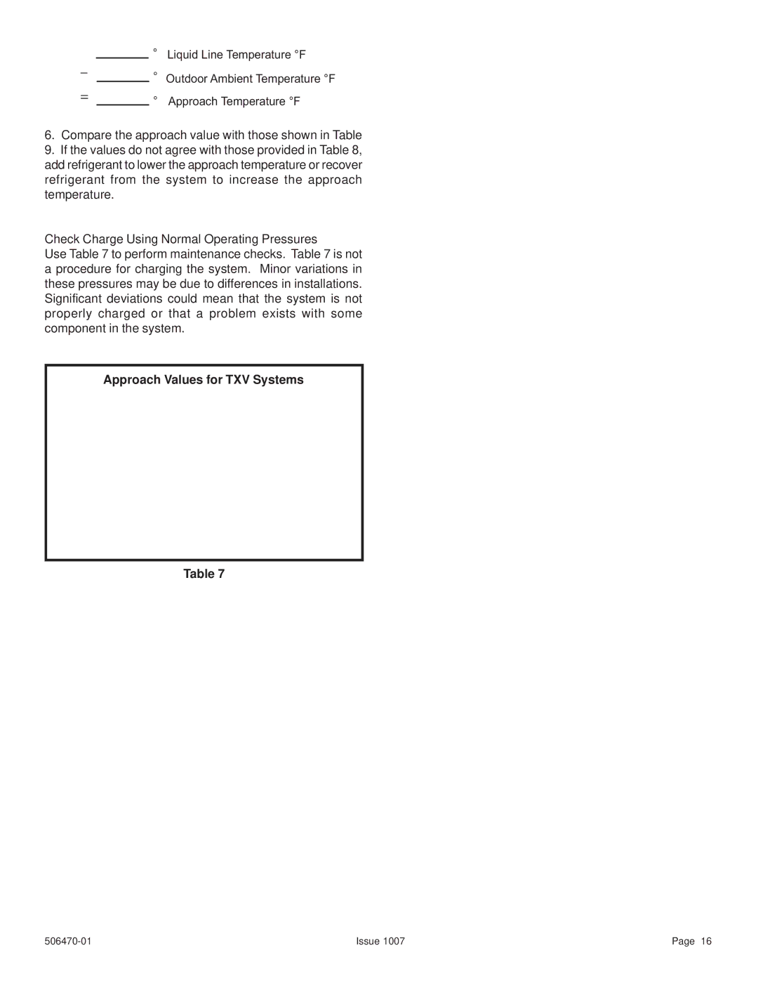 Lennox International Inc 4HP18LT manual Approach Values for TXV Systems 