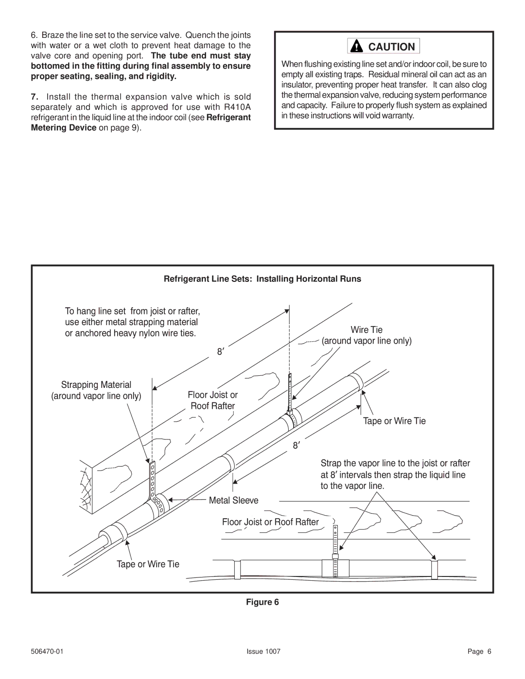 Lennox International Inc 4HP18LT manual Refrigerant Line Sets Installing Horizontal Runs 