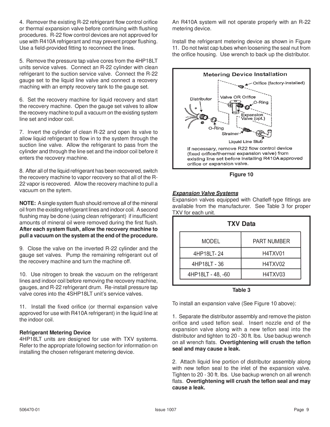 Lennox International Inc 4HP18LT manual Refrigerant Metering Device, Expansion Valve Systems 