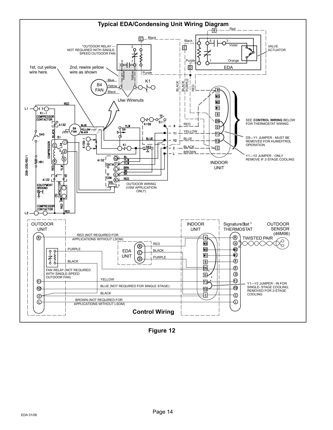 Lennox International Inc 505, 021 installation instructions Typical EDA/Condensing Unit Wiring Diagram, Control Wiring 