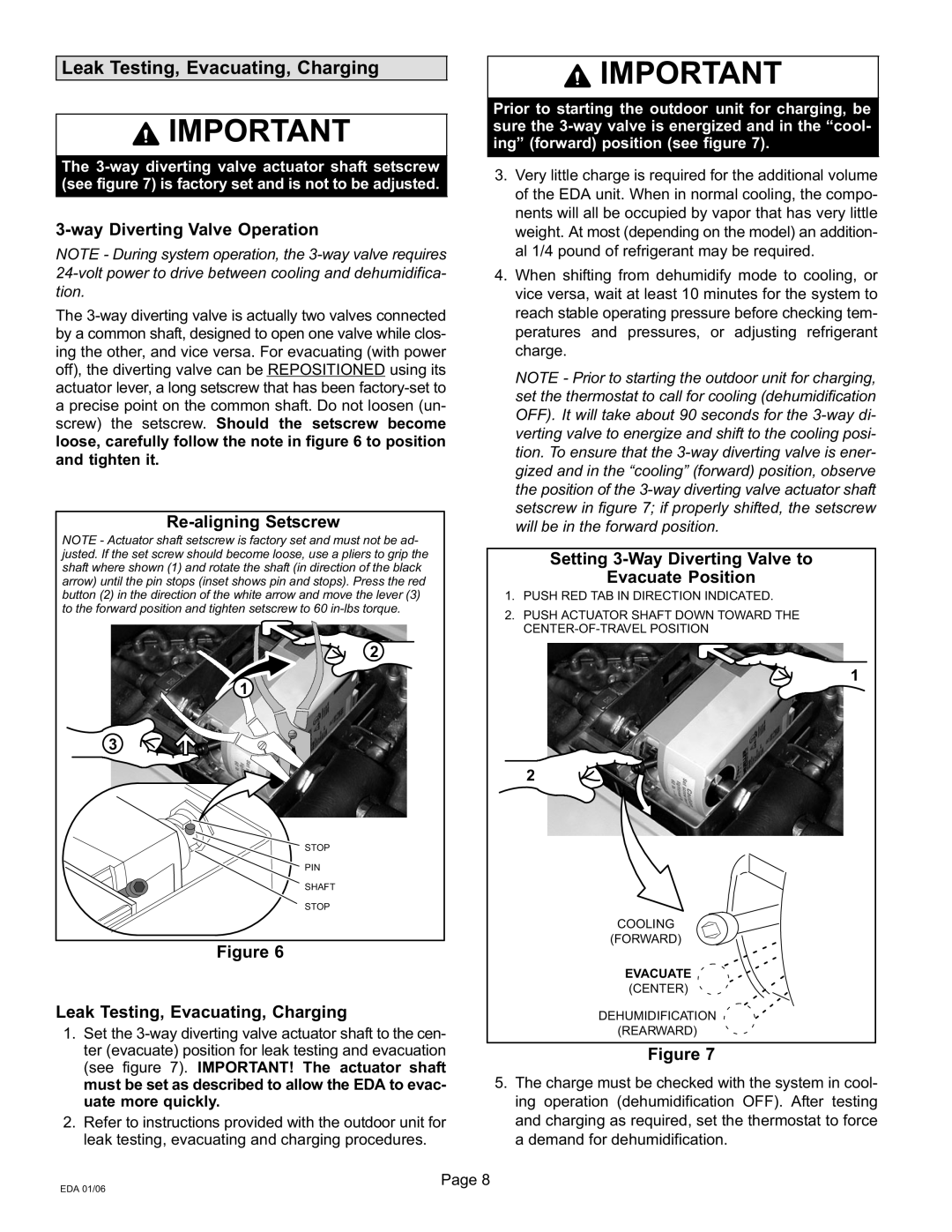 Lennox International Inc 505, 021 installation instructions Leak Testing, Evacuating, Charging 