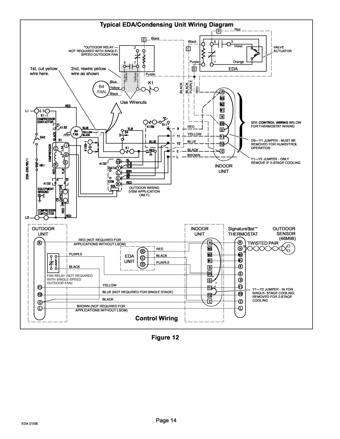 Lennox International Inc 505, 021 Typical EDA/Condensing Unit Wiring Diagram, Control Wiring Figure 