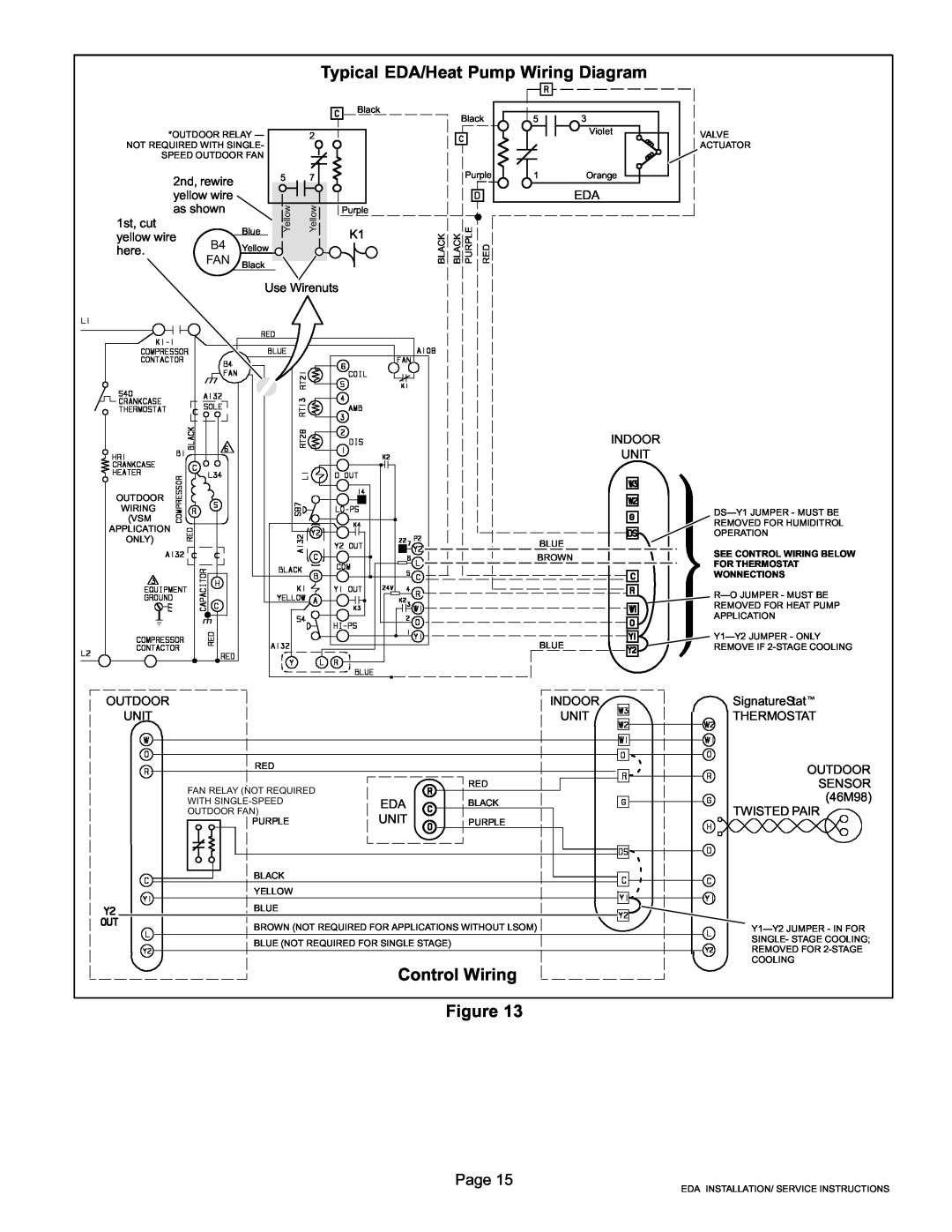 Lennox International Inc 021, 505 installation instructions Typical EDA/Heat Pump Wiring Diagram, Control Wiring Figure 