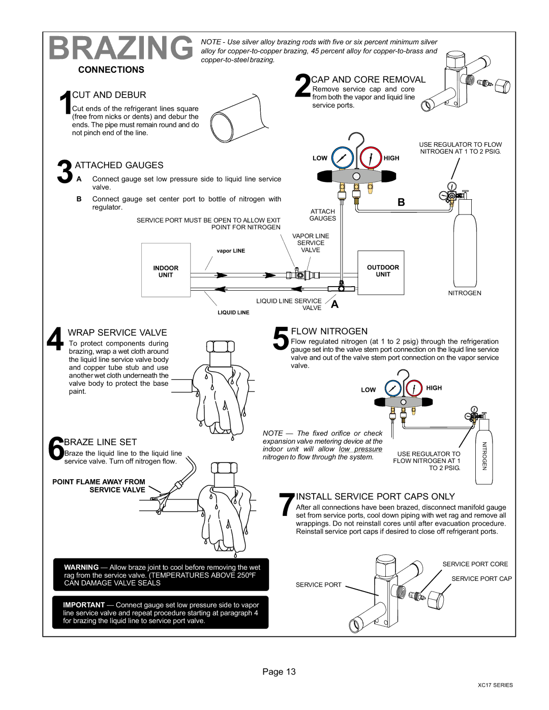 Lennox International Inc Dave Lennox Signature Collection XC17 Air Conditioner, 506510-01 installation instructions Brazing 