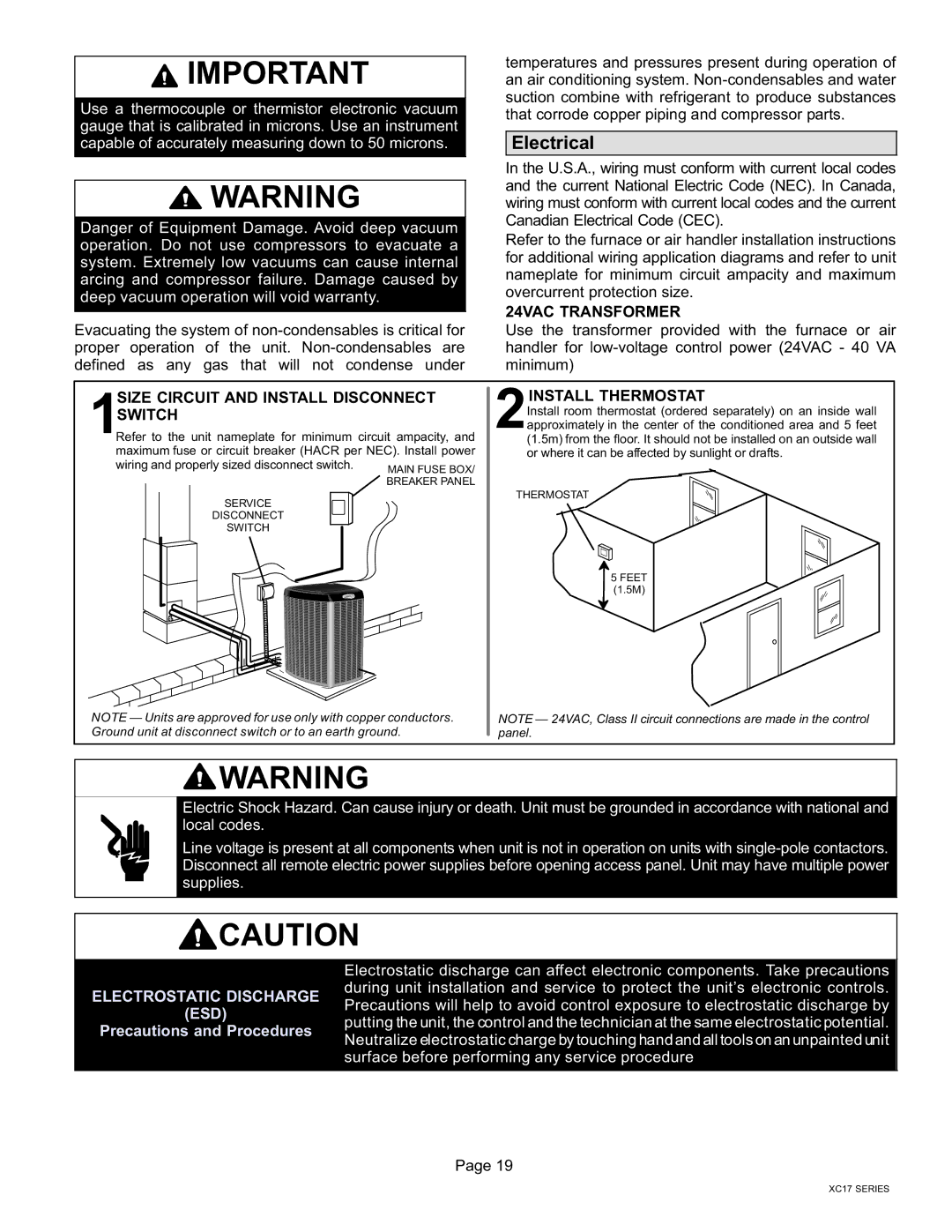 Lennox International Inc Dave Lennox Signature Collection XC17 Air Conditioner, 506510-01 Electrical, 24VAC Transformer 