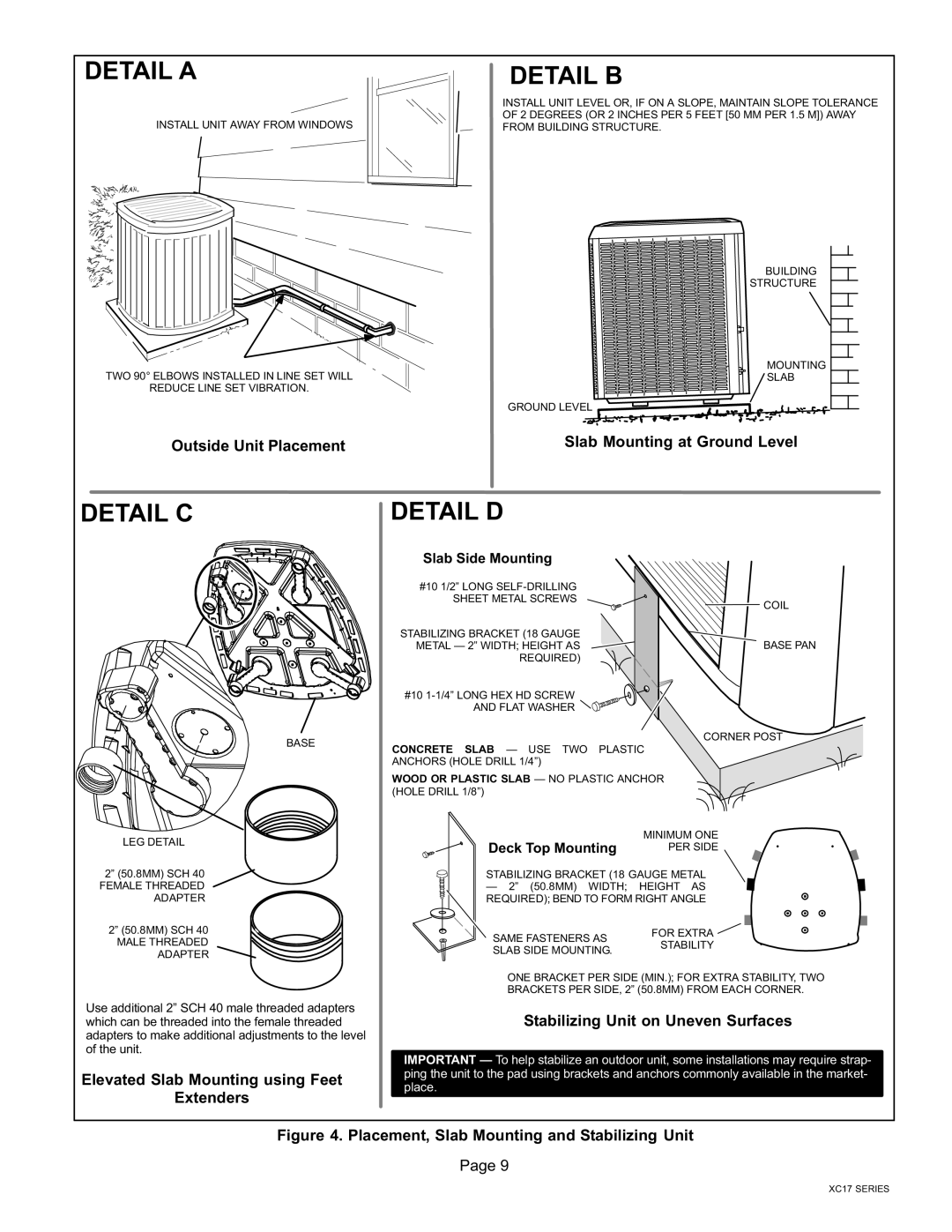 Lennox International Inc Dave Lennox Signature Collection XC17 Air Conditioner, 506510-01 Outside Unit Placement 