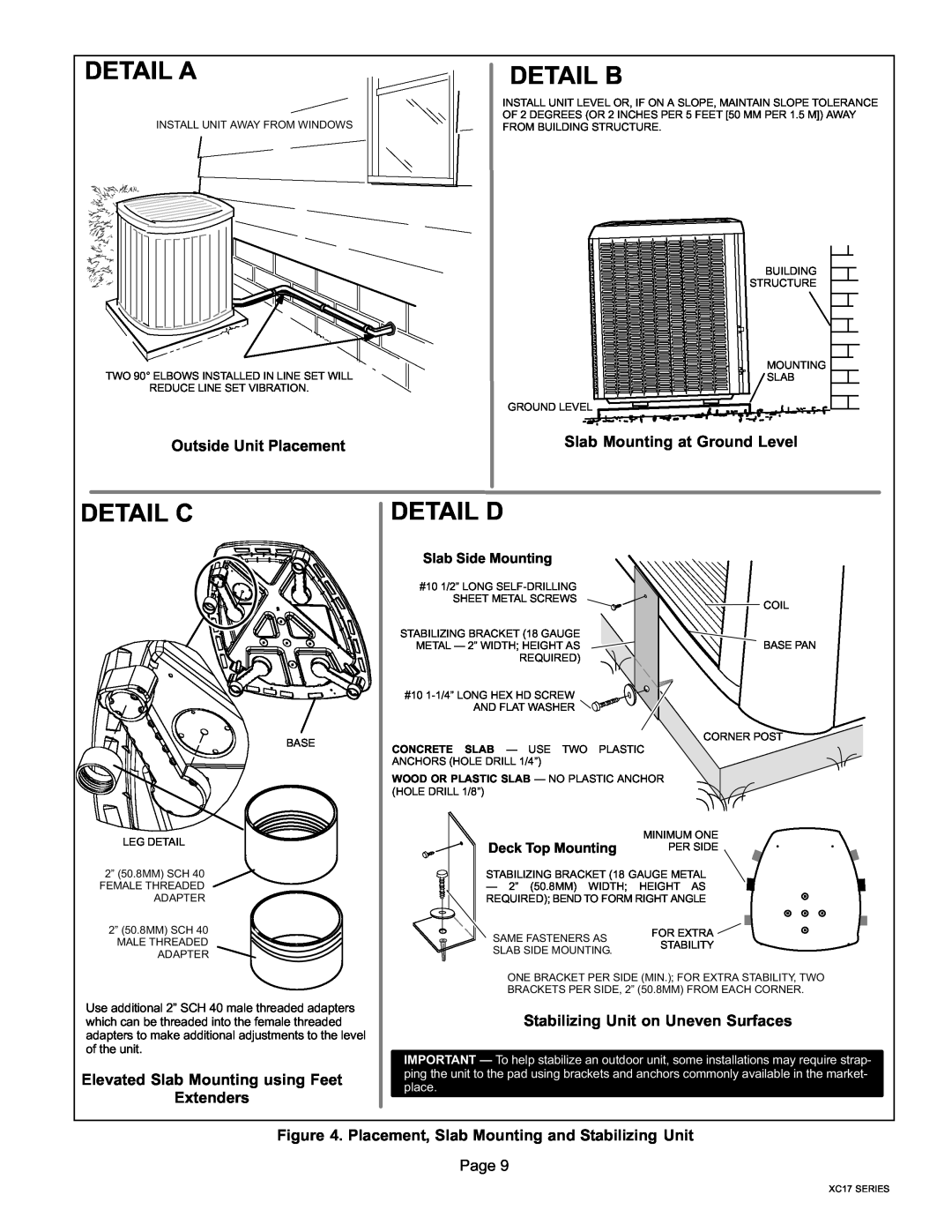 Lennox International Inc Dave Lennox Signature Collection XC17 Air Conditioner Detail A, Detail B, Detail C, Detail D 