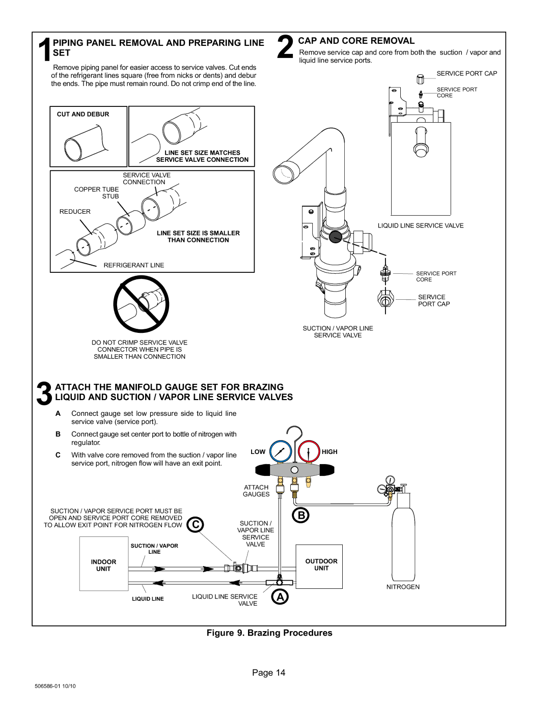 Lennox International Inc 506586-01 1PIPING Panel Removal and Preparing Line SET, 2CAP and Core Removal 