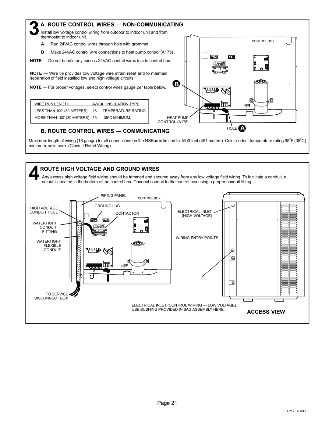 Lennox International Inc Dave Lennox Signature Collection XP17 System HEAT PUMPS, 506586-01 3A. Route Control Wires Ting 