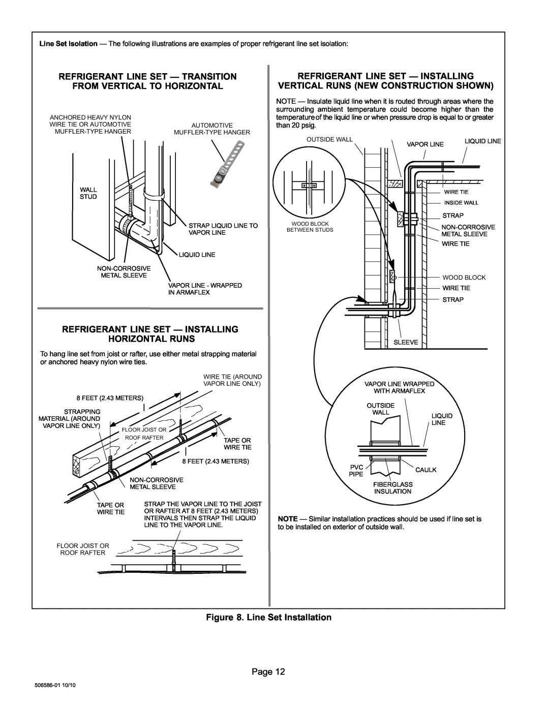 Lennox International Inc 506586-01 Refrigerant Line Set From Vertical To Horizontal, Line Set Installation Page 
