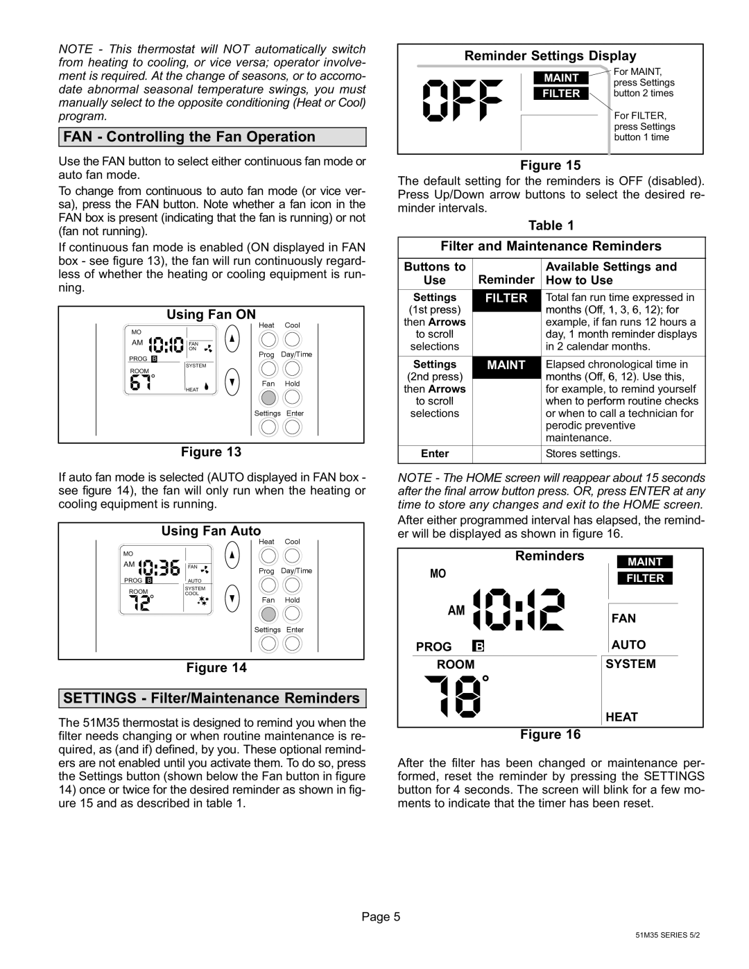 Lennox International Inc 51M37 operation manual 1st press 