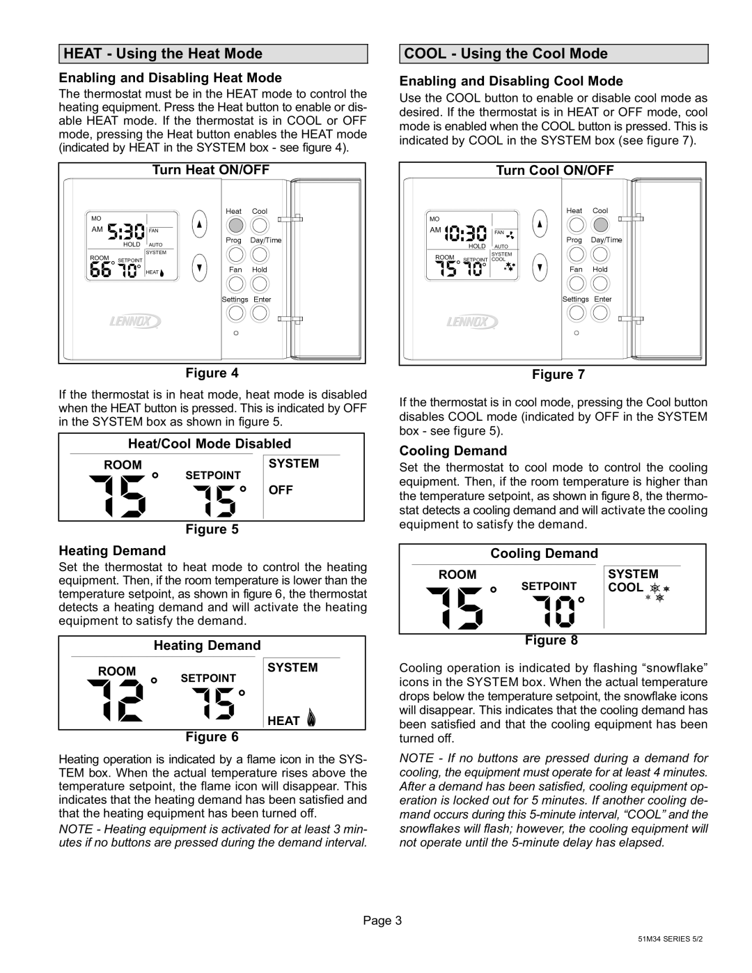 Lennox International Inc 51M37 operation manual 51M34 Series 5/2 