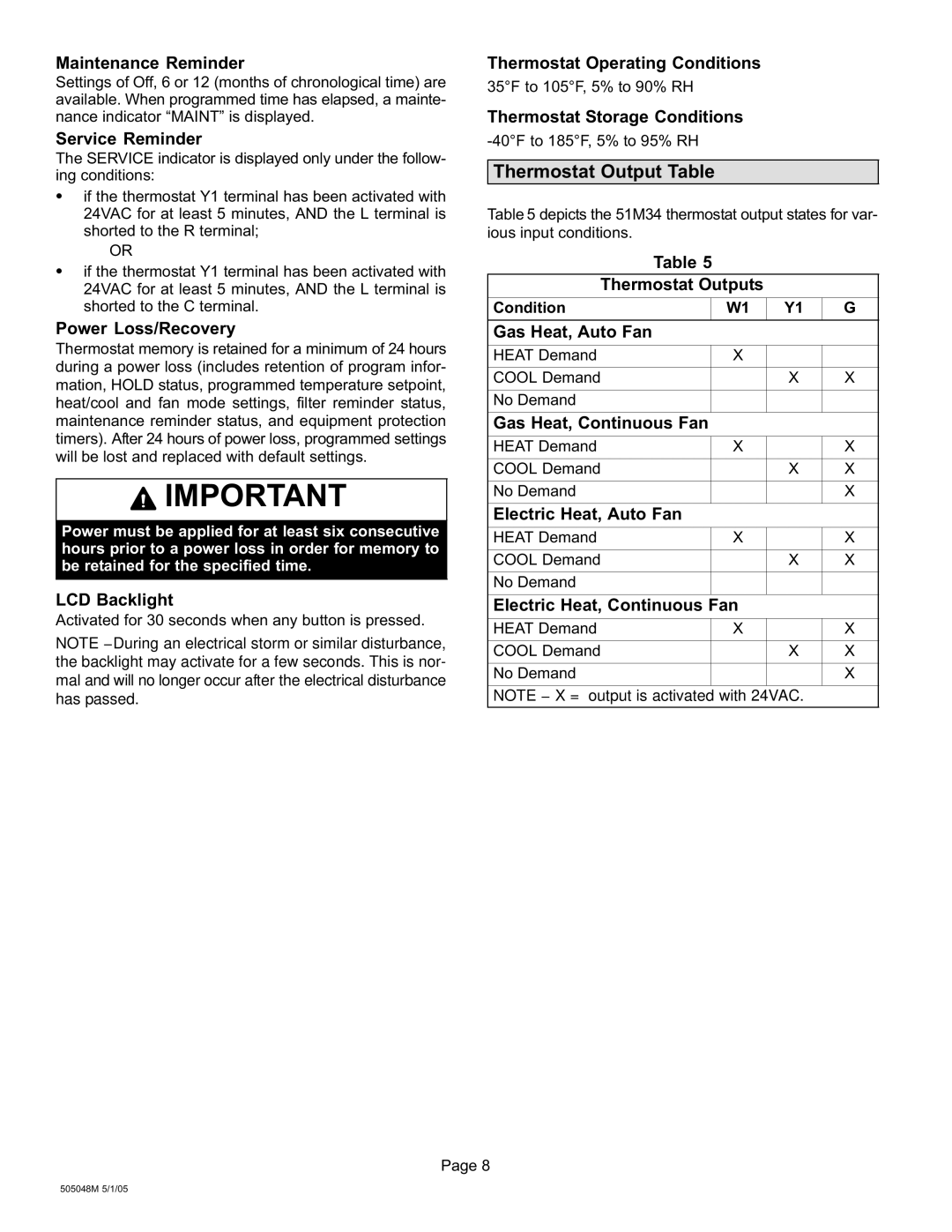 Lennox International Inc 51M37 operation manual Heat Demand Cool Demand No Demand 