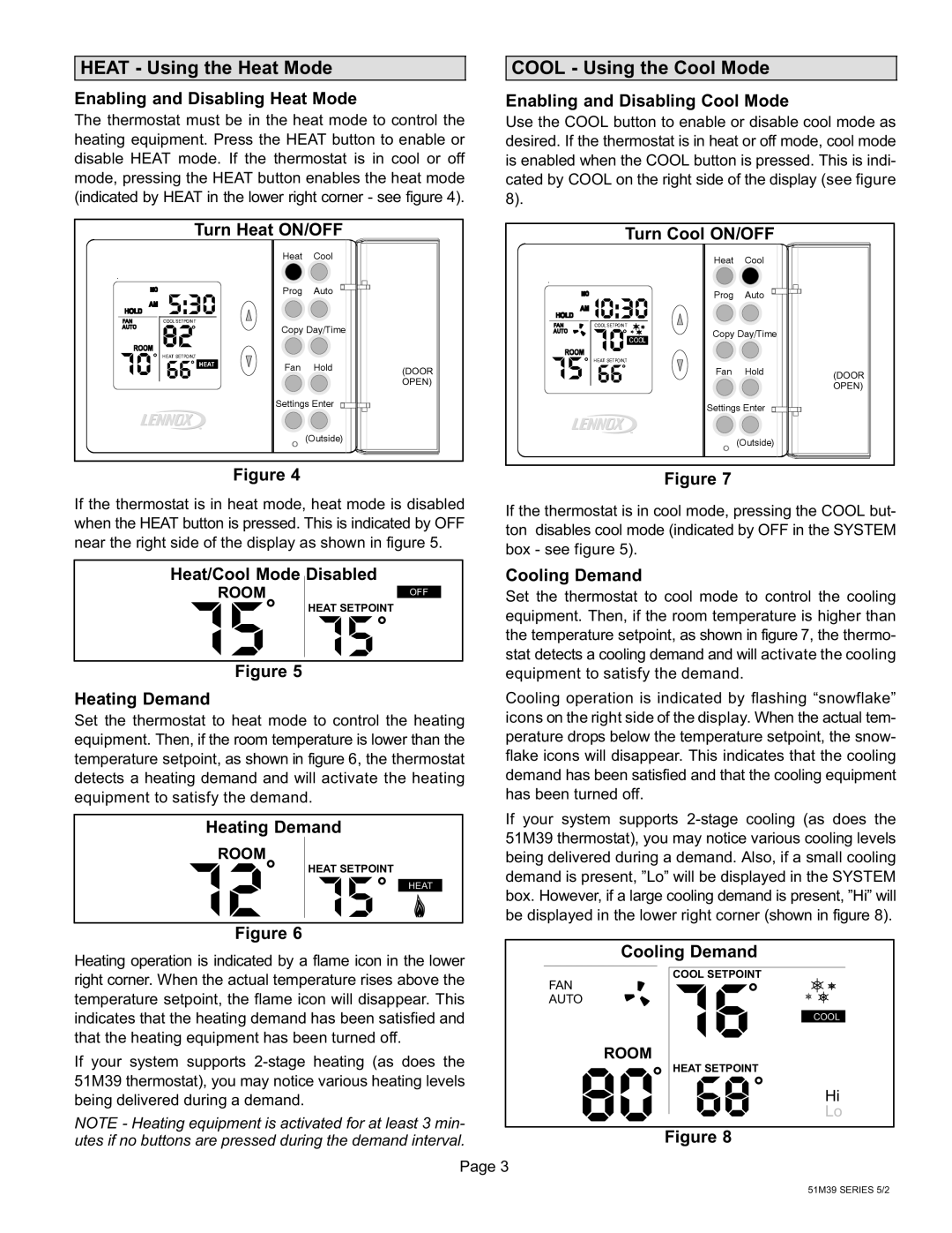 Lennox International Inc 51M37 operation manual 530, I030, Heat/Cool Mode Disabled Cooling Demand 