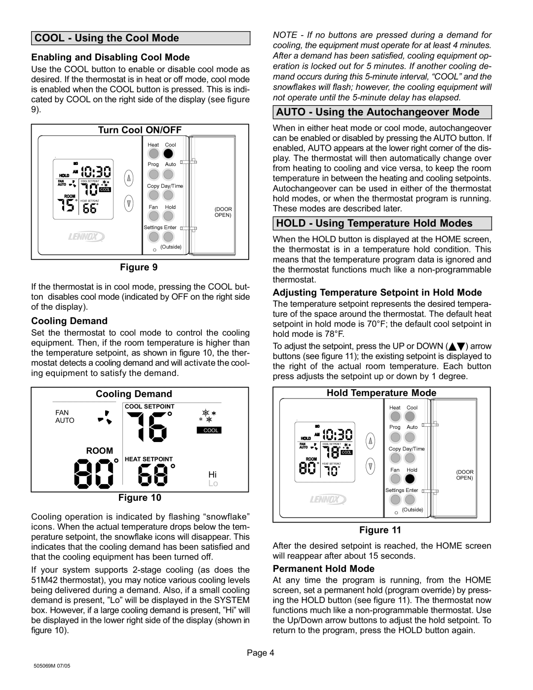 Lennox International Inc 51M37 operation manual FAN Auto 