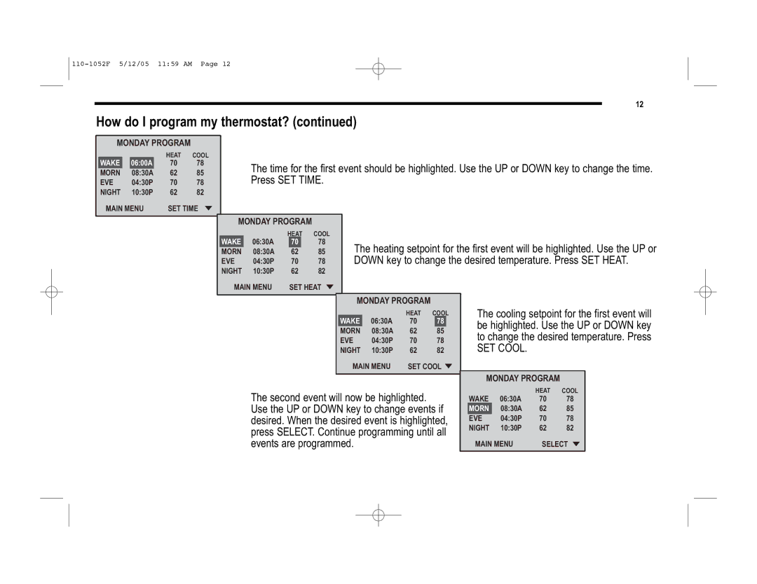 Lennox International Inc 81M28, 81M27, 81M26 user manual SET Cool 