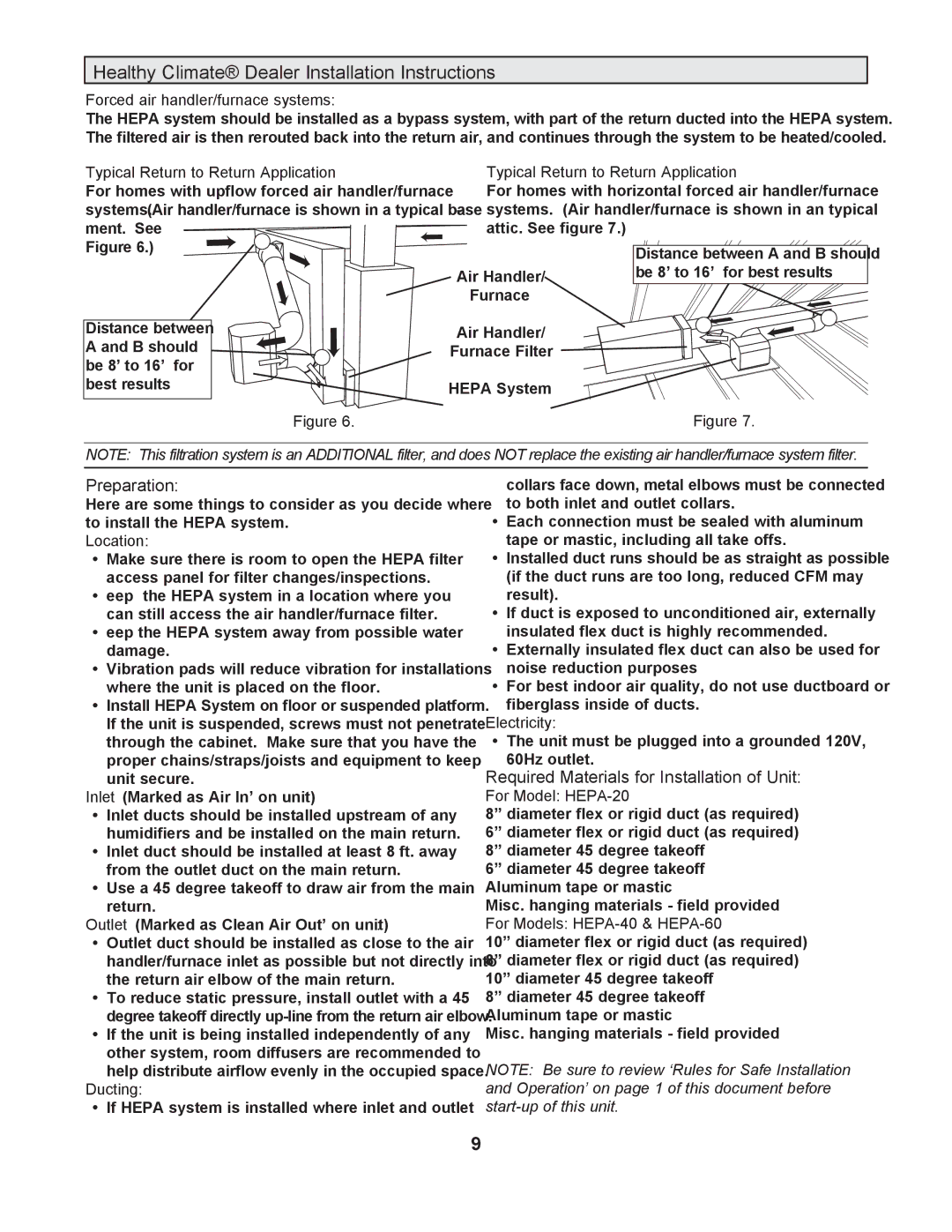 Lennox International Inc 887M, AIR CLEANERS/ FILTERS, 504 owner manual Healthy Climate Dealer Installation Instructions 