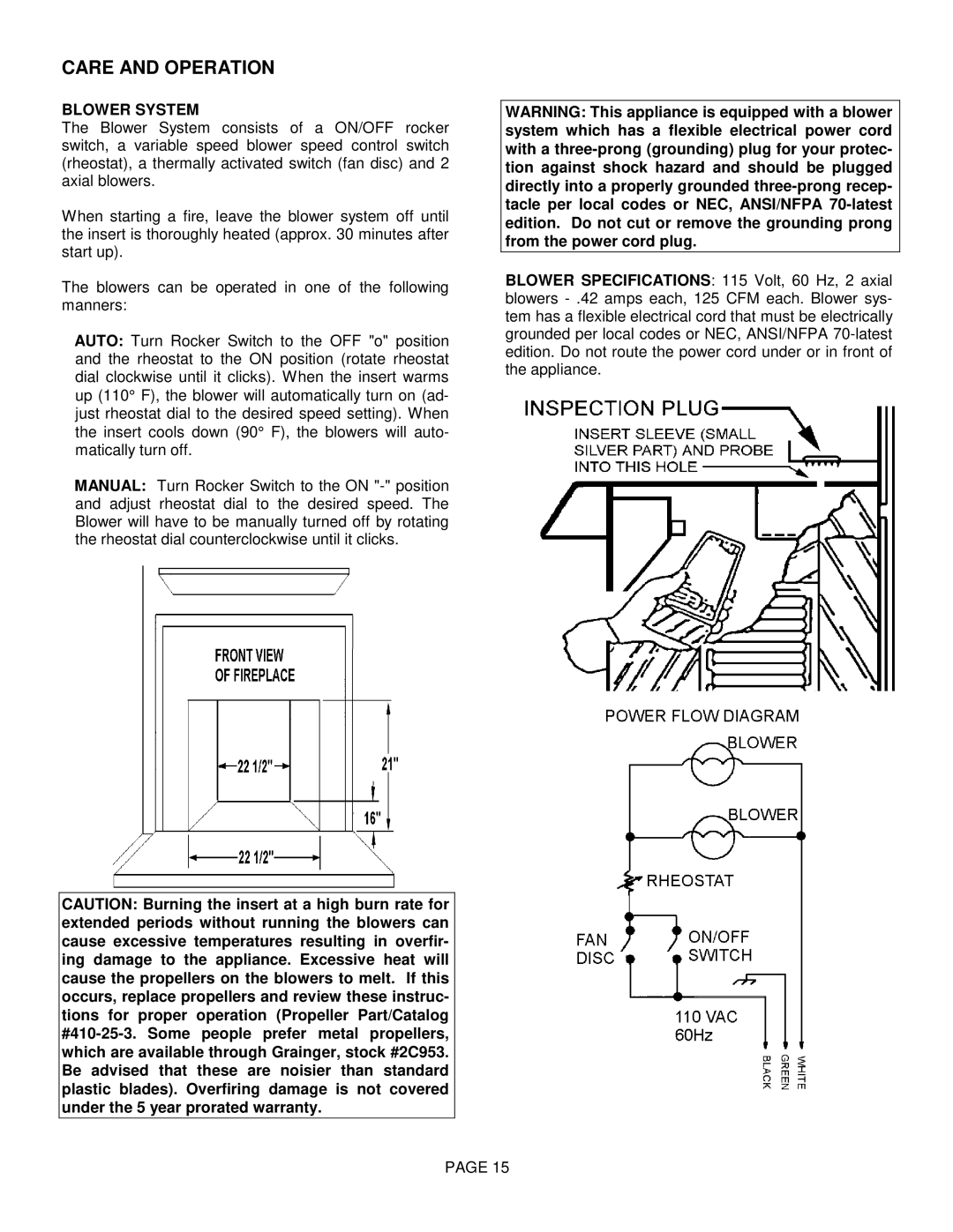 Lennox International Inc BV4000C operation manual Blower System 