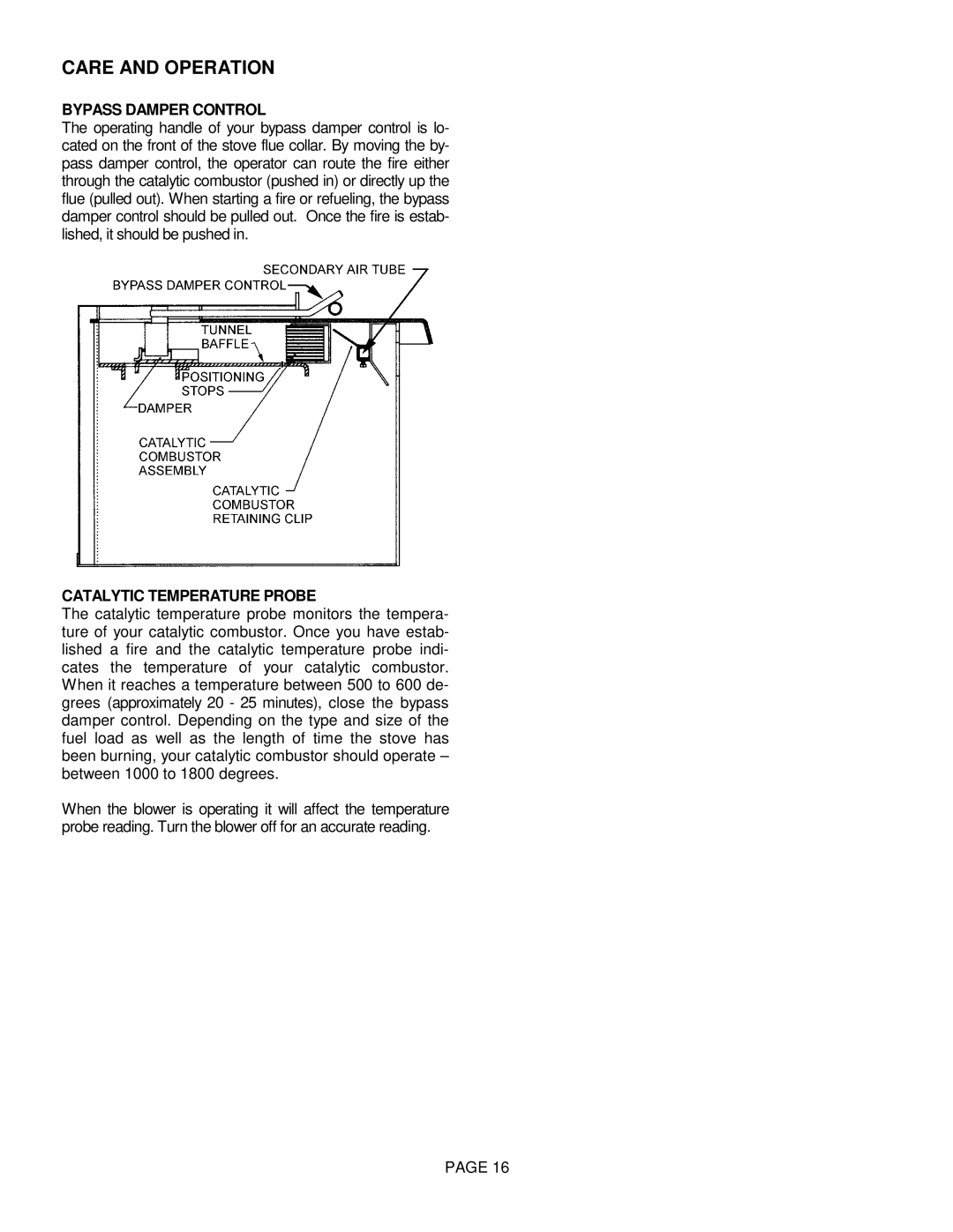 Lennox International Inc BV4000C operation manual Bypass Damper Control, Catalytic Temperature Probe 