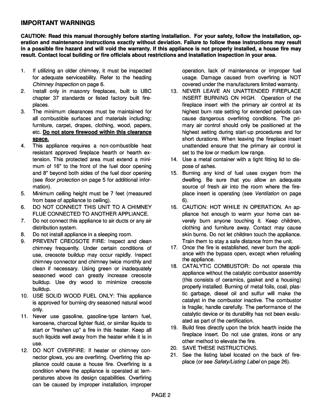 Lennox International Inc BV4000C operation manual Important Warnings 