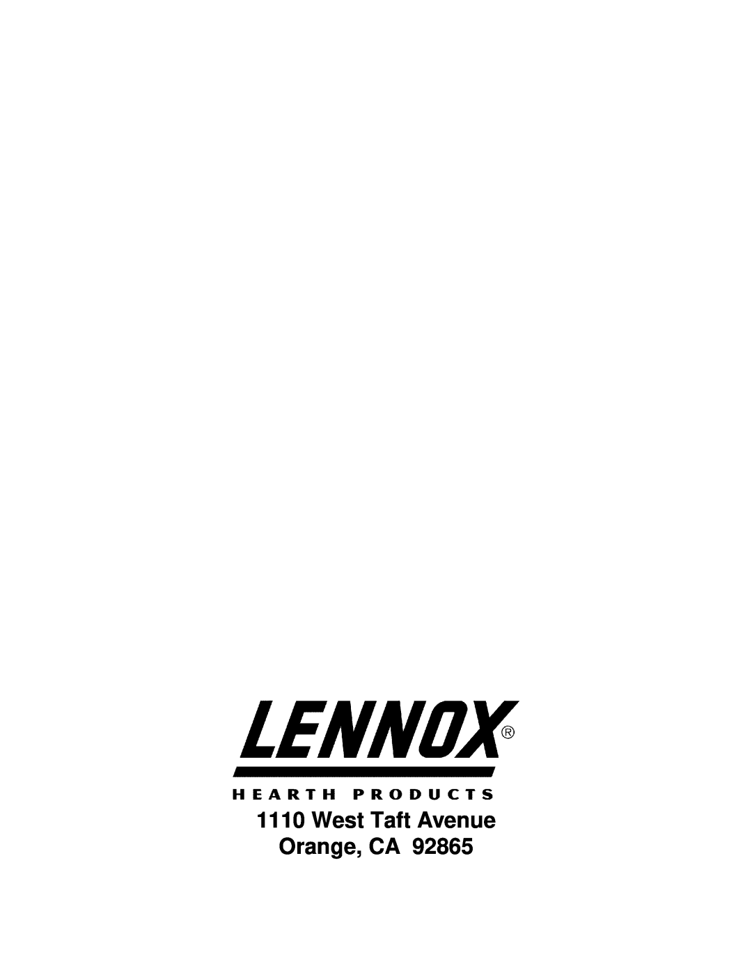 Lennox International Inc BV4000C operation manual West Taft Avenue Orange, CA 