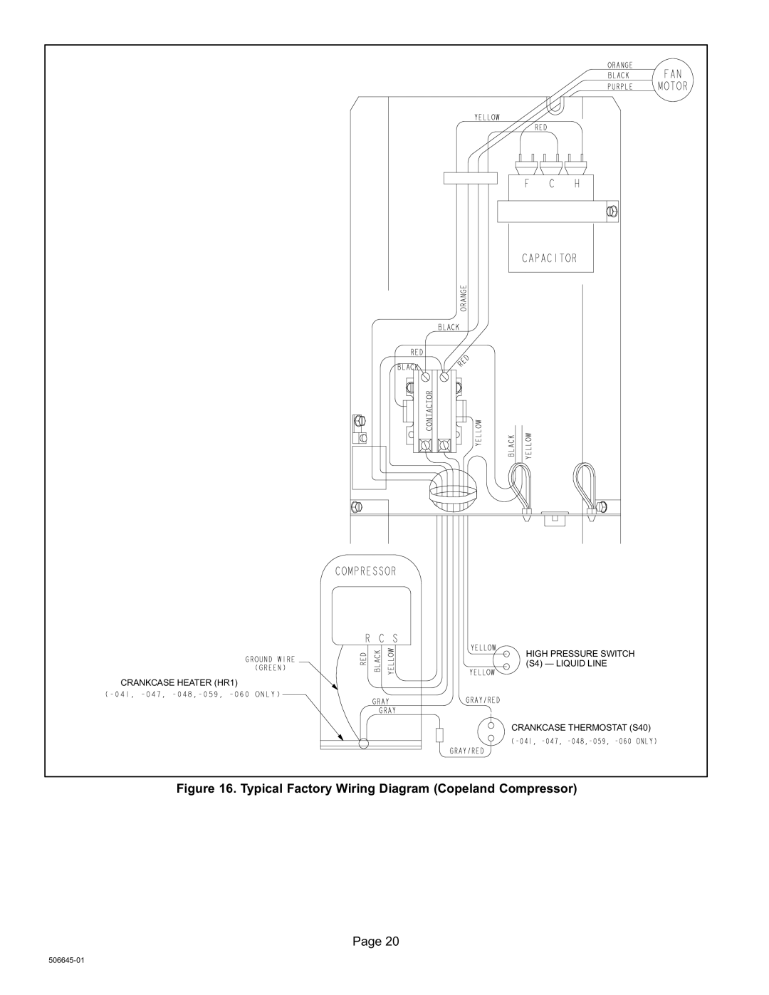 Lennox International Inc CONDENSING UNITS, Merit Series 14ACX Units Typical Factory Wiring Diagram Copeland Compressor 