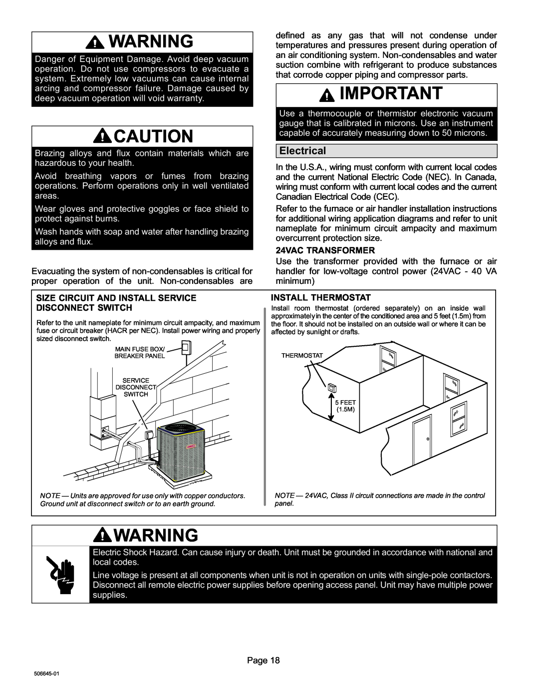 Lennox International Inc CONDENSING UNITS, Merit Series 14ACX Units installation instructions Electrical 