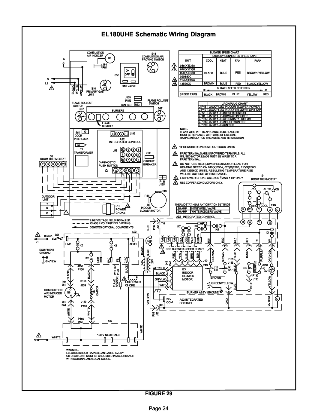 Lennox International Inc installation instructions EL180UHE Schematic Wiring Diagram 