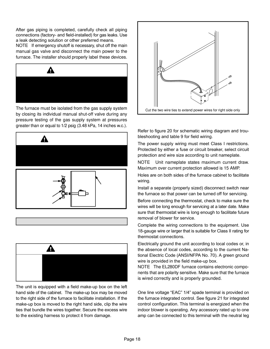 Lennox International Inc EL280DF Electrical, Interior MAKE−UP BOX Installation, Electrostatic Discharge ESD 